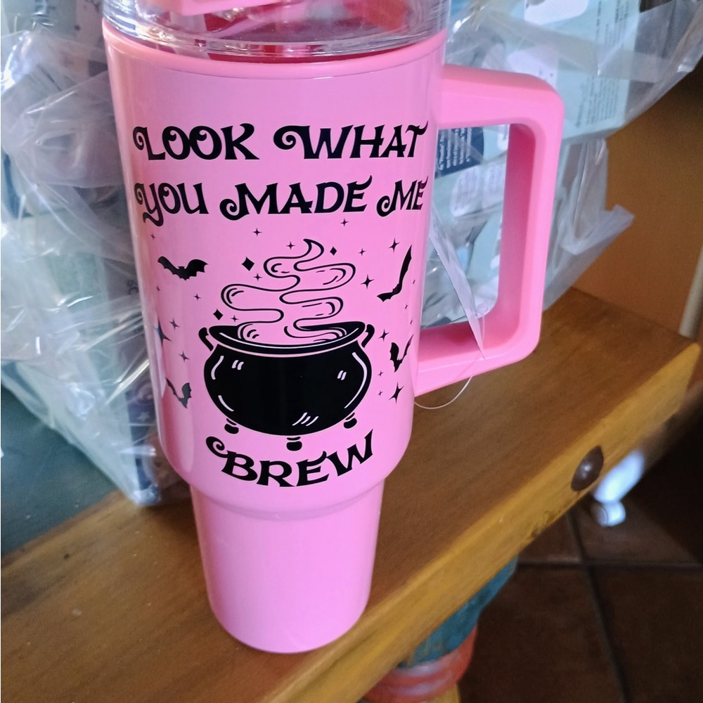 Pink Cauldron Design Travel Mug